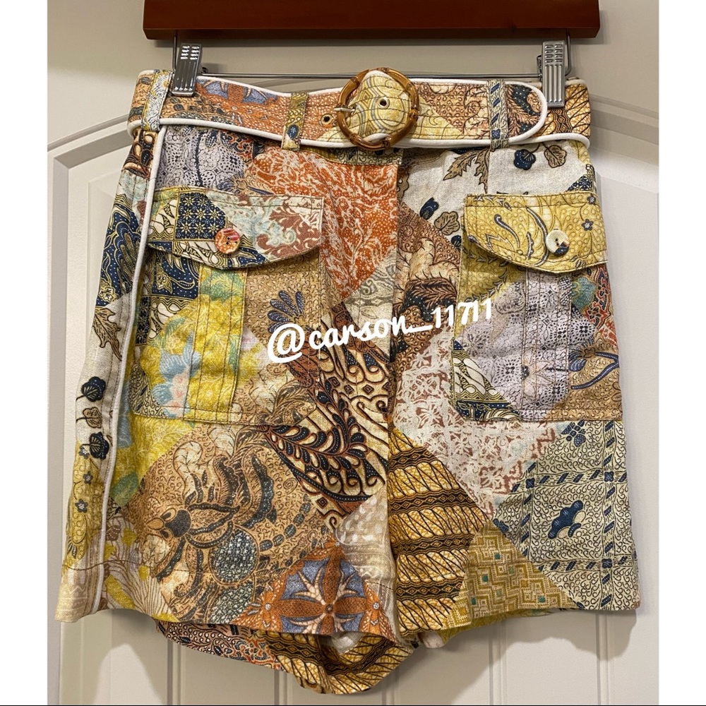 Zimmermann Brightside Batik Patch High Waist Shor… - image 6